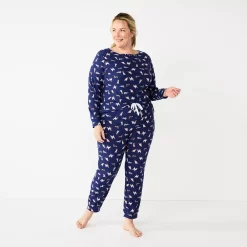 Plus Size Croft & Barrow® Long Sleeve Pajama Top & Pajama Pants Sleep Set -Croft & Barrow Online Store 5677587 ALT2
