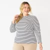 Plus Size Croft & Barrow® Long Sleeve Ruffle Neck Top