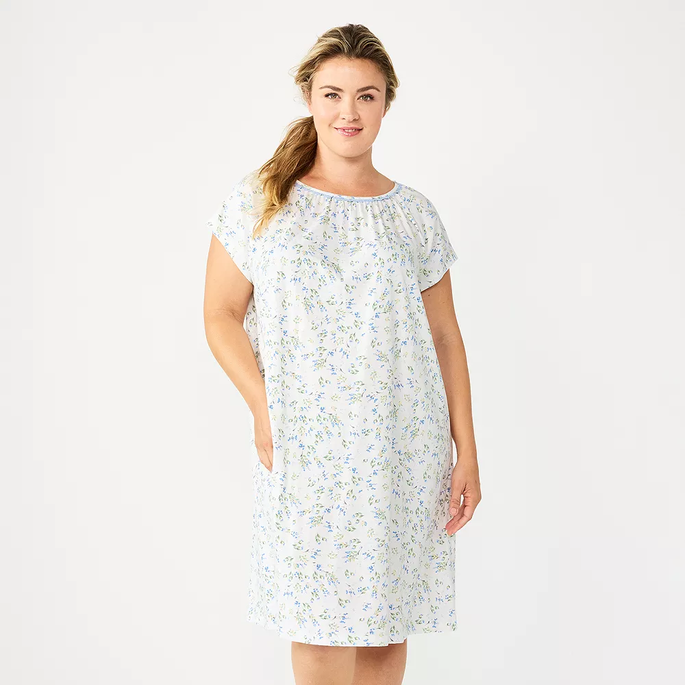 Plus Size Croft & Barrow® Short Sleeve Cotton Nightgown 1 Plus Size Croft & Barrow® Short Sleeve Cotton Nightgown