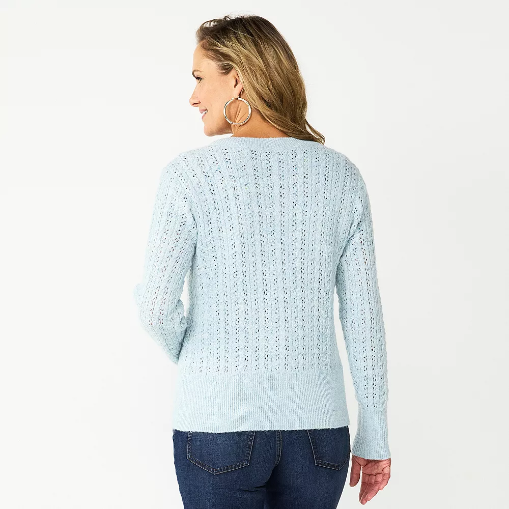Women's Croft & Barrow® Crewneck Cardigan 2 Women's Croft & Barrow® Crewneck Cardigan - Image 2