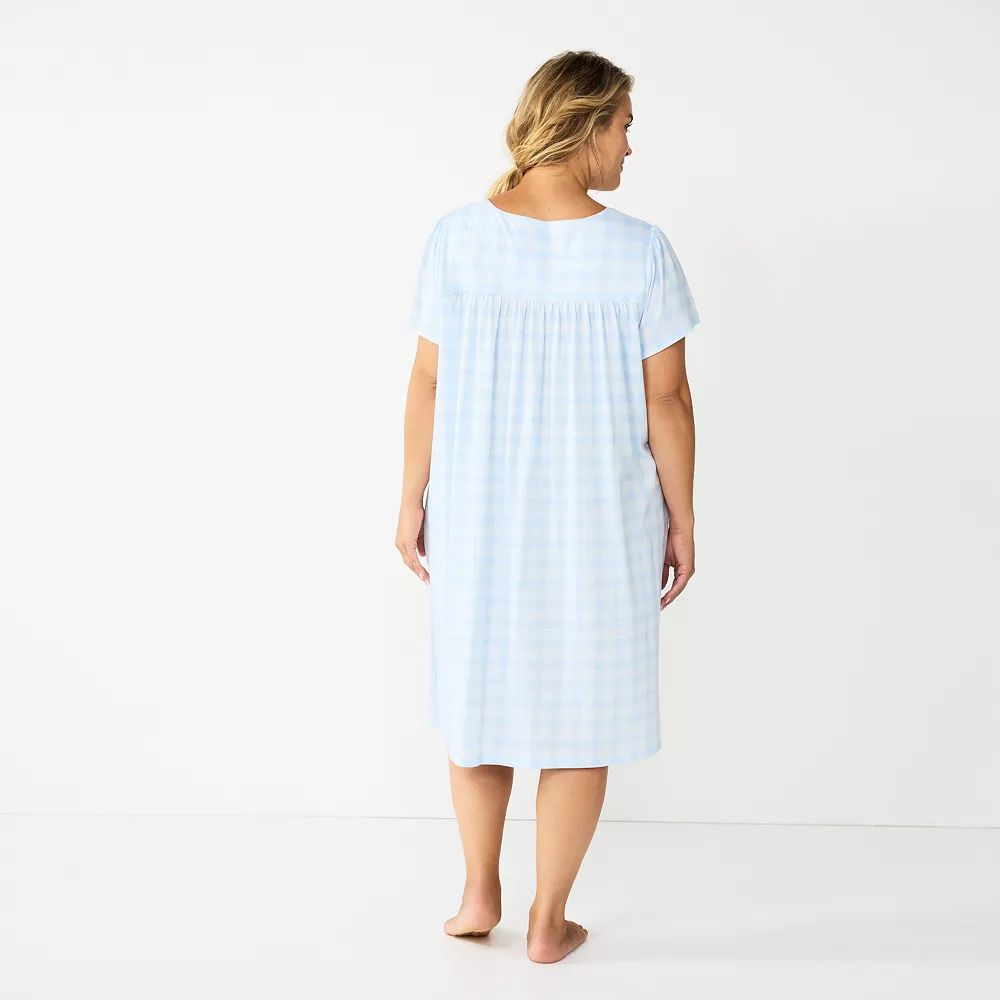 Plus Size Croft & Barrow® Short Sleeve Knit Nightgown 2 Plus Size Croft & Barrow® Short Sleeve Knit Nightgown - Image 2