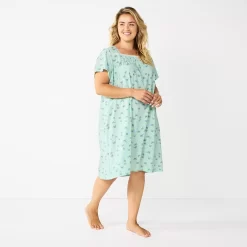 Plus Size Croft & Barrow® Short Sleeve Knit Nightgown