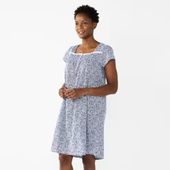 Petite Croft & Barrow® Short Sleeve Knit Nightgown