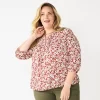 Plus Size Croft & Barrow® Splitneck Pintuck Blouse