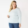 Plus Size Croft & Barrow® Cable Jacquard Top