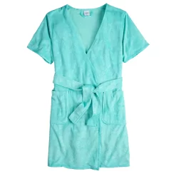 Women's Croft & Barrow® Short Sleeve Terry Wrap Robe -Croft & Barrow Online Store 5796057 ALT5