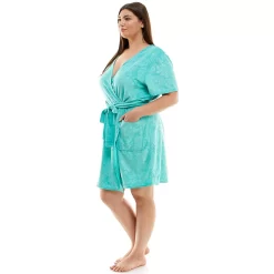 Plus Size Croft & Barrow® Short Sleeve Terry Wrap Robe -Croft & Barrow Online Store 5796060 ALT2