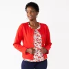 Women's Croft & Barrow® Collarless Knit Jacket