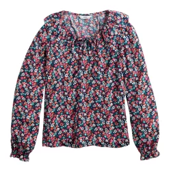 Women's Croft & Barrow® Ruffle Neck Blouse -Croft & Barrow Online Store 5800880 ALT5