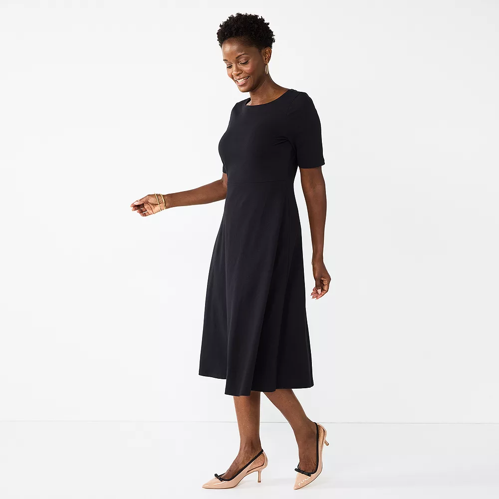 Women's Croft & Barrow® Fit & Flare Midi Dress 1 Women's Croft & Barrow® Fit & Flare Midi Dress