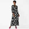 Petite Croft & Barrow® Ruffle Print Maxi Dress