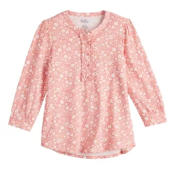 Women's Croft & Barrow® Ruffle Placket Henley Top -Croft & Barrow Online Store 5830874 ALT5