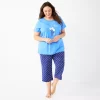 Plus Size Croft & Barrow® Short Sleeve Pajama Top & Capri Pajama Pants Sleep Set
