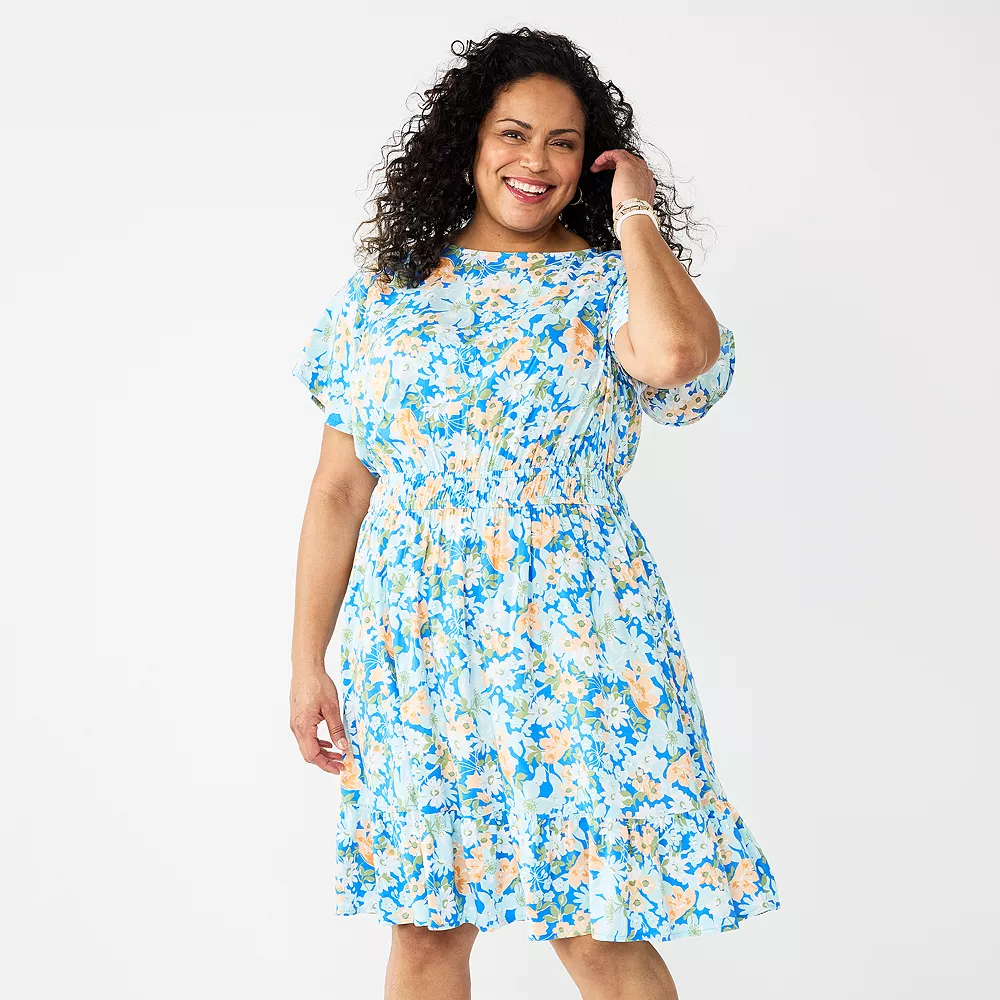 Plus Size Croft & Barrow® Flutter Sleeve Dress 1 Plus Size Croft & Barrow® Flutter Sleeve Dress