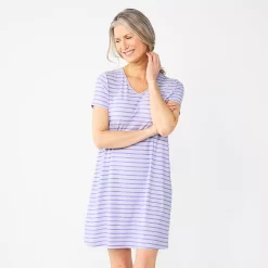Women's Croft & Barrow® Short Sleeve V-Neck Sleepshirt