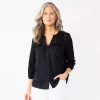 Women's Croft & Barrow® Eyelet Button Up Shirt