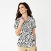 Women's Croft & Barrow® Woven Camp Shirt