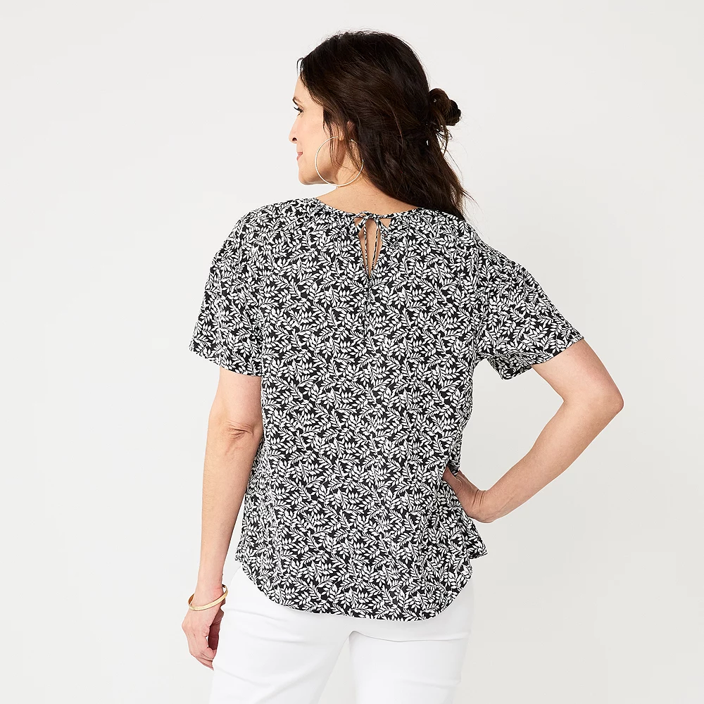 Women's Croft & Barrow® Piped Raglan Blouse 2 Women's Croft & Barrow® Piped Raglan Blouse - Image 2