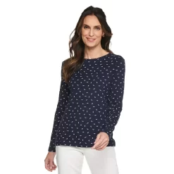 Women's Croft & Barrow® Essential Long-Sleeve Crewneck Tee