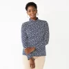 Women's Croft & Barrow® Essential Long-Sleeve Mockneck Top